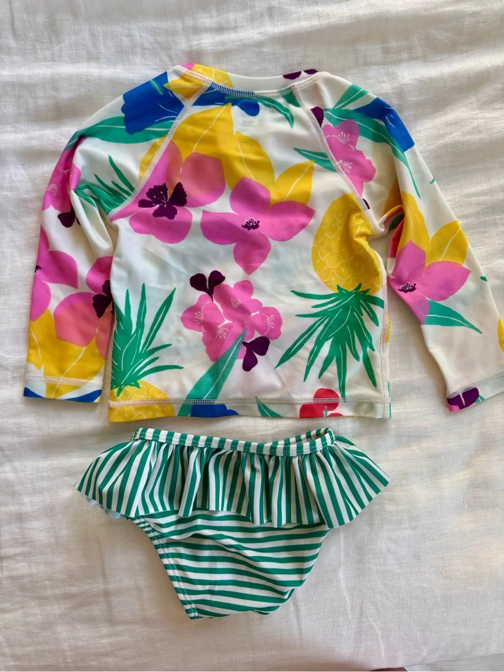 Tea Collection Girls Floral Rash Guard Swim Set